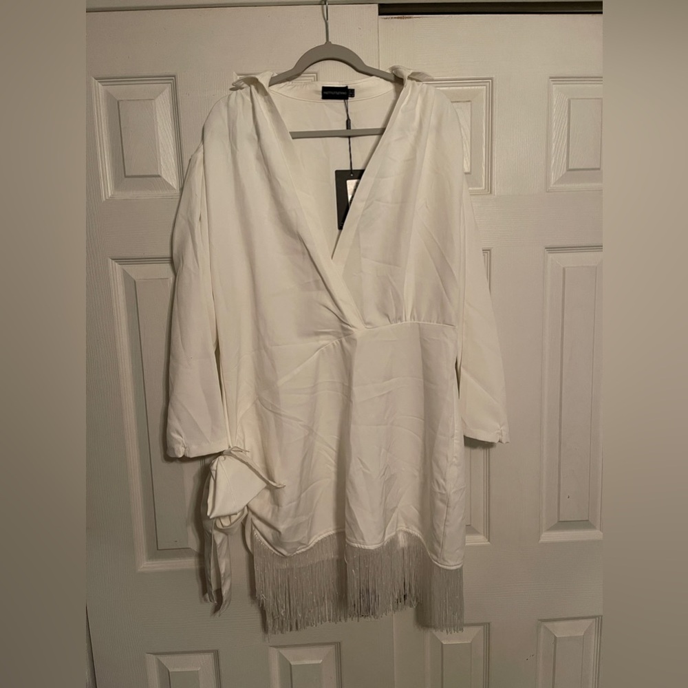NWT Pretty Little Thing White Fringe Dress